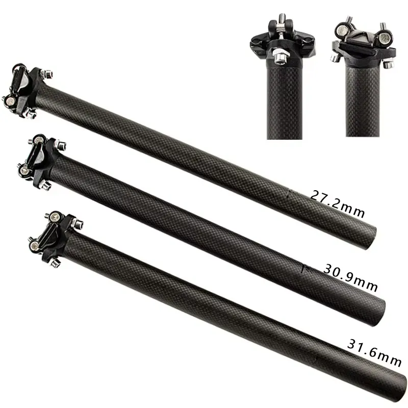 No Logo Lightweight Version of Carbon Fiber Bicycle Seatpost 27.2/30.9/31.6mm Dead Fly Seatpost Straight Head Seatpost