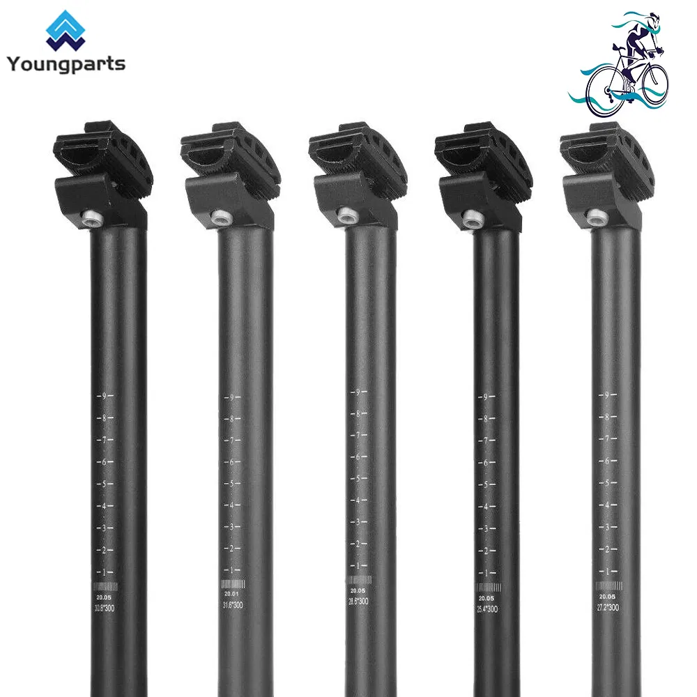 Youngparts Bicycle Seatpost 25.4/27.2/28.6/30.4/30.9/31.6 X 350mm Aluminum Alloy Adjustable Seatpost Suitable for MTB Wake Seatpost